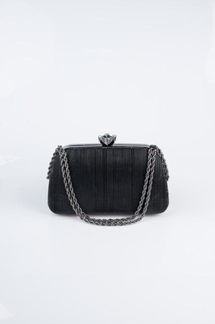 Sac de Soirée Luxe Coupe Au Laser Noir SH860