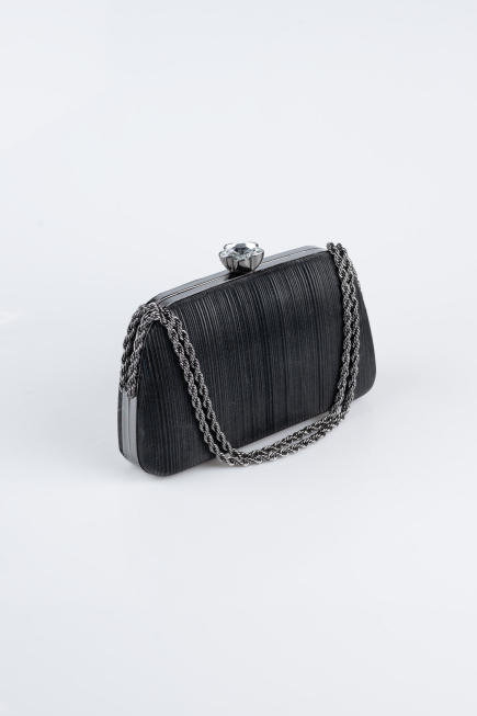 Sac de Soirée Luxe Coupe Au Laser Noir SH860