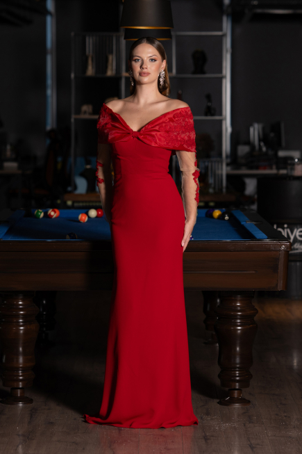 Robe de Soirée Longue Rouge ABU4343