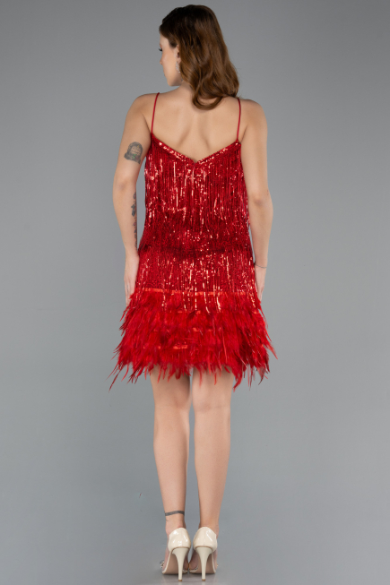 Robe De Cérémonie Courte Rouge ABK1629