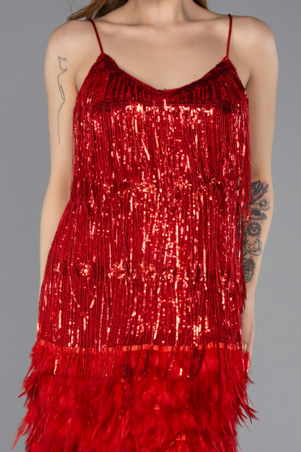 Robe De Cérémonie Courte Rouge ABK1629
