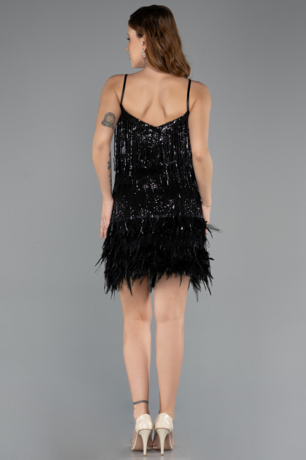 Robe de Cérémonie Courte Noir ABK1629