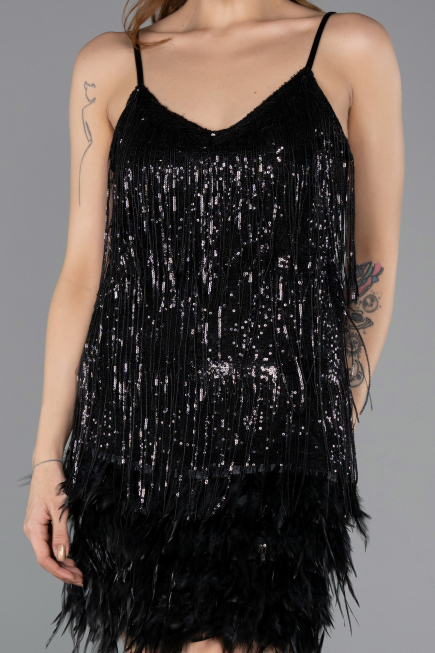 Robe de Cérémonie Courte Noir ABK1629