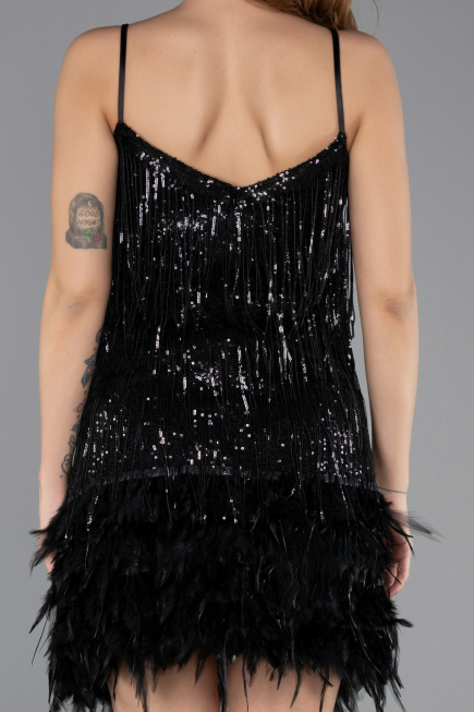 Robe de Cérémonie Courte Noir ABK1629