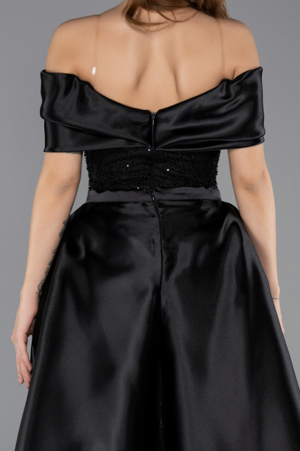 Robe de Soirée Longue Perlé Noir ABU5503
