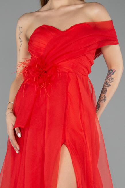 Robe de Soirée Longue Rouge ABU5528