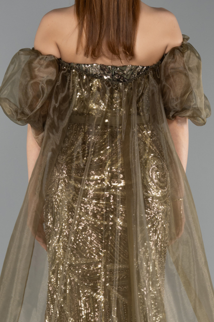 Robe de Soirée Longue Kaki ABU5537