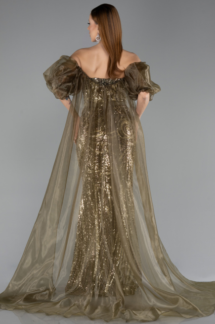 Robe de Soirée Longue Kaki ABU5537