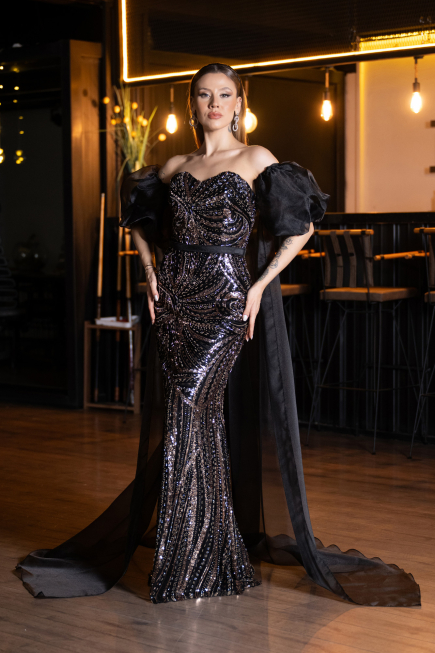 Robe de Soirée Longue Noir ABU5537