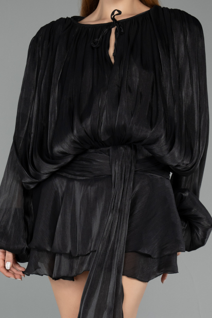 Tenue de Soirée Mini Mousseline Noir ABK2499