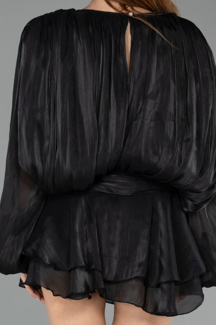 Tenue de Soirée Mini Mousseline Noir ABK2499
