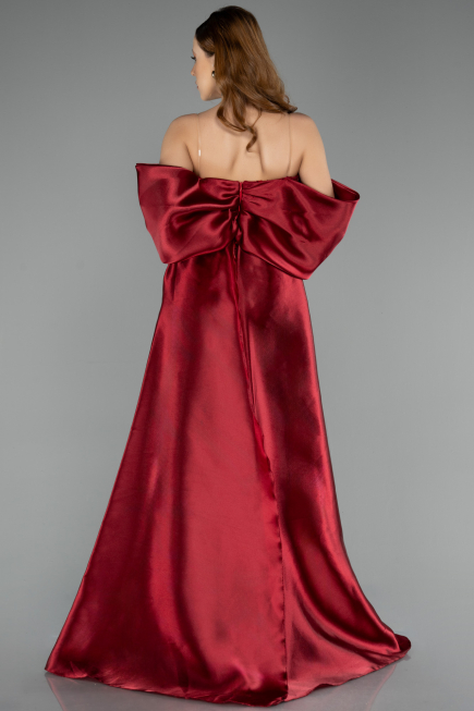 Robe De Soirée Perlé Longue Rouge Bordeaux ABU5234