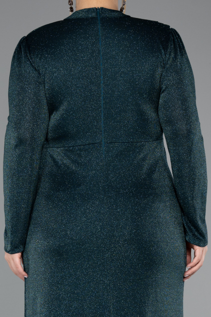 Robe Hijab Grande Taille Longue Émeraude ABU5502