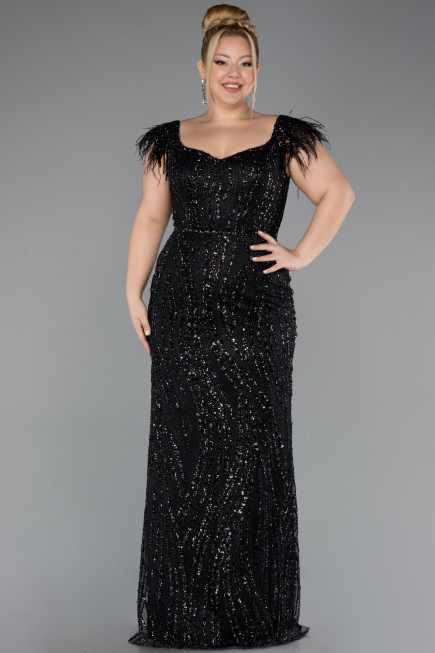 Robe De Soirée Grande Taille Longue Noir ABU5182