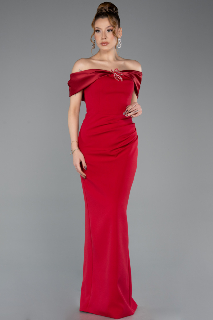 Robe De Soirée Midi Rouge Bordeaux ABK2501