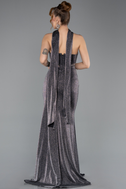 Robe de Soirée Longue Anthracite ABU5560