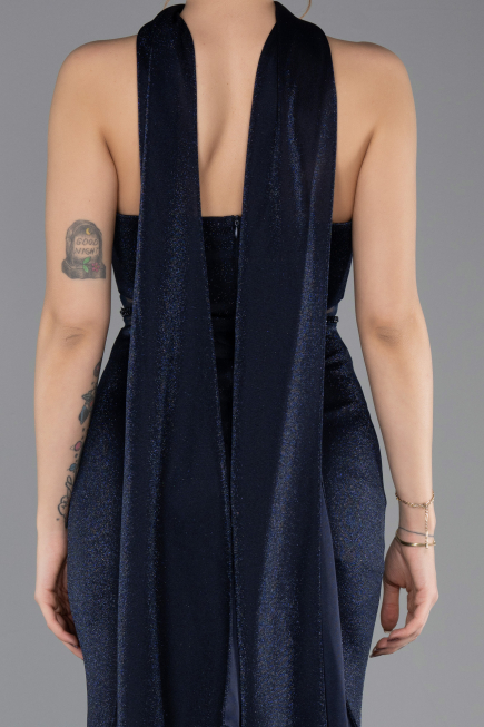 Robe de Soirée Longue Bleu Marine ABU5560