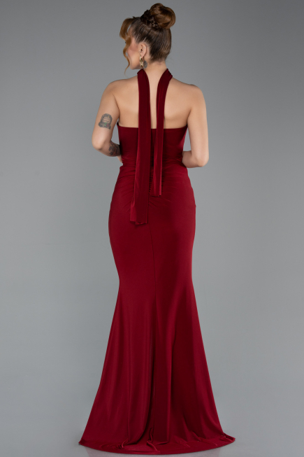 Robe de Soirée Longue Rouge Bordeaux ABU5561