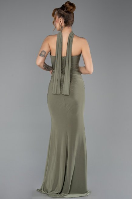 Robe de Soirée Longue Kaki ABU5561