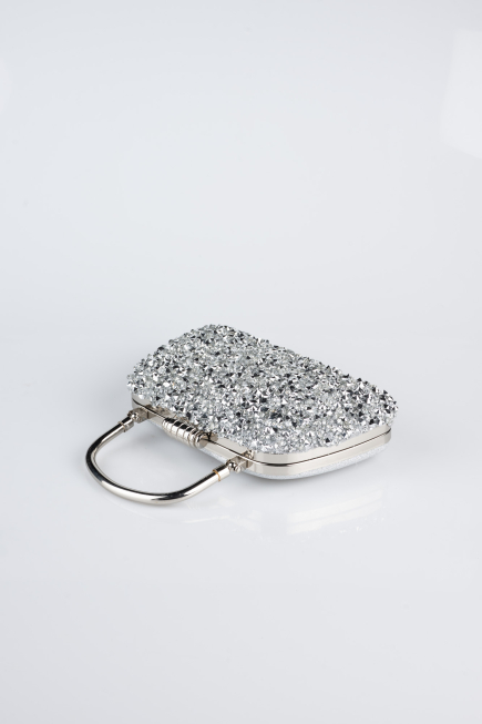 Sac de Soirée Luxe Pierreux Argent SH839