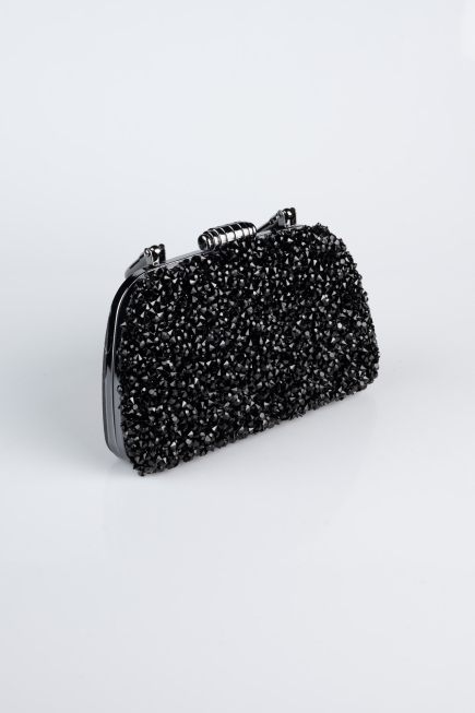Sac de Soirée Luxe Pierreux Noir SH839