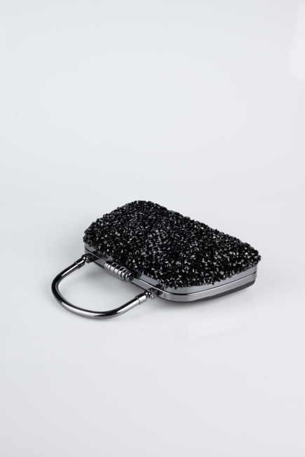 Sac de Soirée Luxe Pierreux Noir SH839