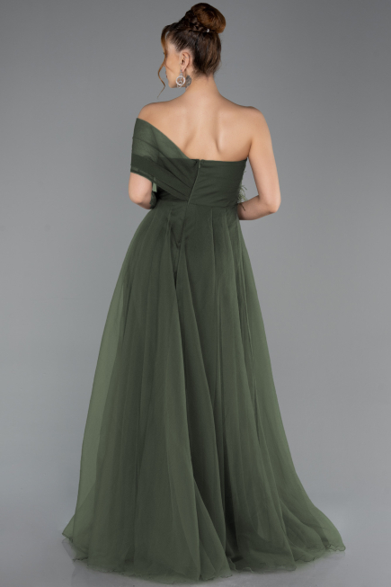 Robe de Soirée Longue Kaki ABU5528