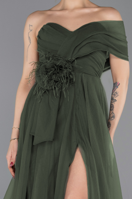 Robe de Soirée Longue Kaki ABU5528