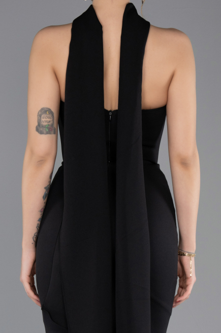 Robe Queue de Poisson Longue Noir ABU5566