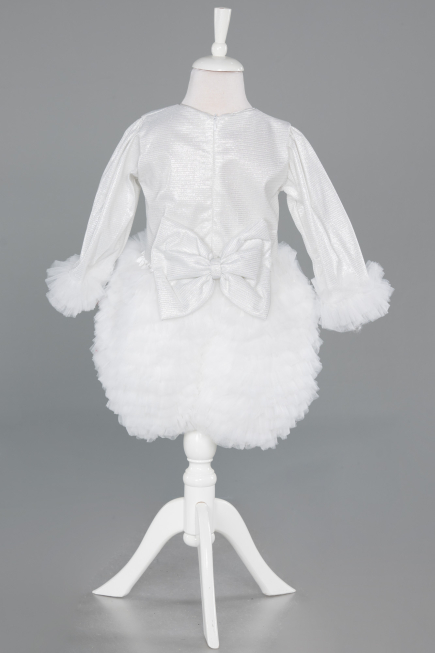 Robe de Soirée Enfants Courte Blanc ABK2503