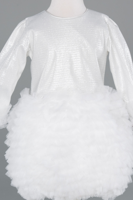 Robe de Soirée Enfants Courte Blanc ABK2503