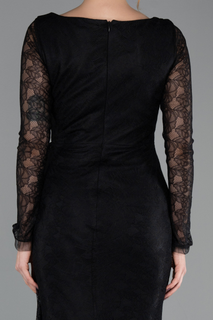 Robe de Soirée Longue Dantelle Noir ABU5588