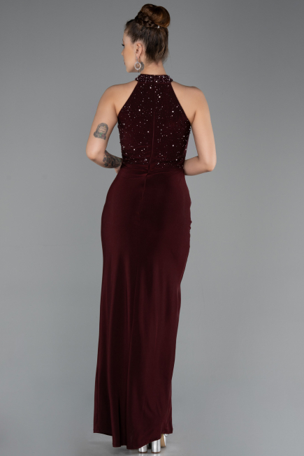 Robe de Soirée Longue Rouge Bordeaux ABU5593