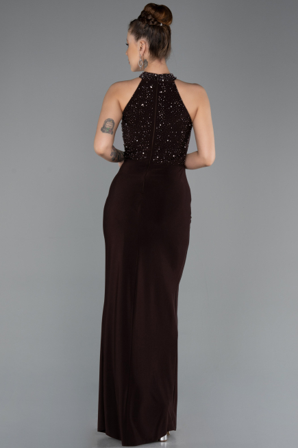 Robe de Soirée Longue Brun ABU5593
