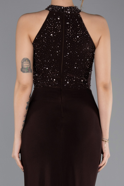 Robe de Soirée Longue Brun ABU5593