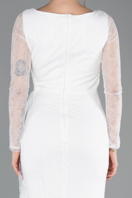 Robe de Soirée Longue Dantelle Blanc ABU5588
