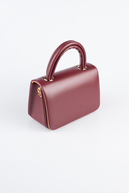 Sac De Soirée Luxe Cuir Rouge Bordeaux KC264