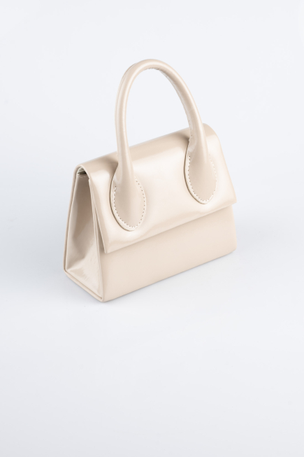 Sac de Soirée Luxe Cuir Verni Crème KC165