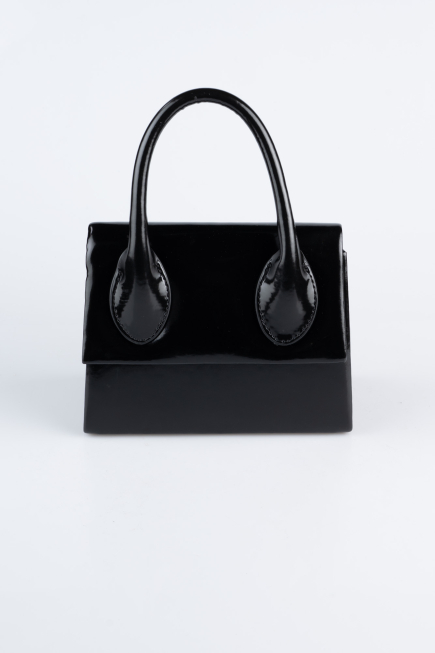 Sac de Soirée Luxe Cuir Verni Noir KC165