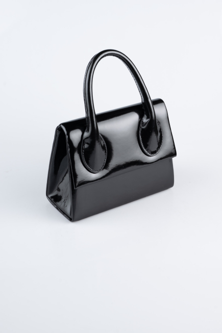 Sac de Soirée Luxe Cuir Verni Noir KC165