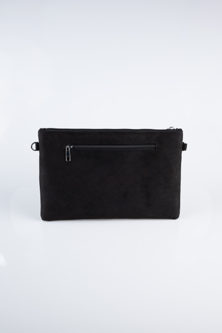 Sac de Soirée Pochette Couleur daim Noir-Argent KC414