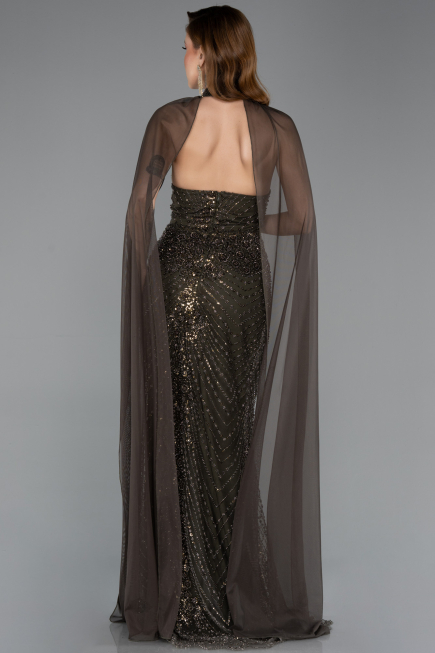 Robe de Soirée Longue Kaki ABU5595