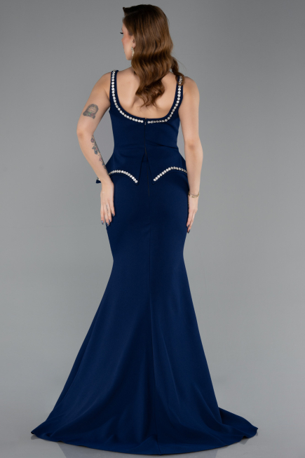 Robe Queue de Poisson Longue Bleu Marine ABU5597