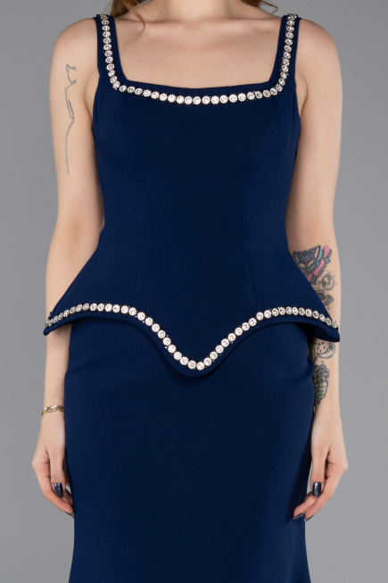 Robe Queue de Poisson Longue Bleu Marine ABU5597