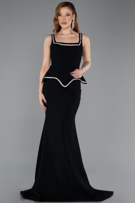Robe Queue de Poisson Longue Noir ABU5597