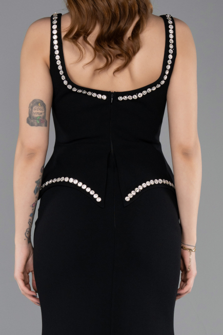 Robe Queue de Poisson Longue Noir ABU5597