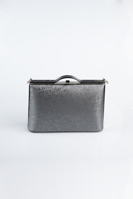 Sac de Soirée Luxe Cuir dentelé Platine KC126
