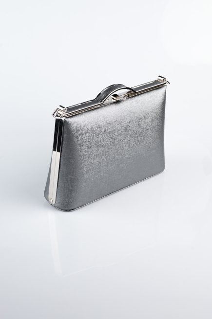 Sac de Soirée Luxe Cuir dentelé Platine KC126