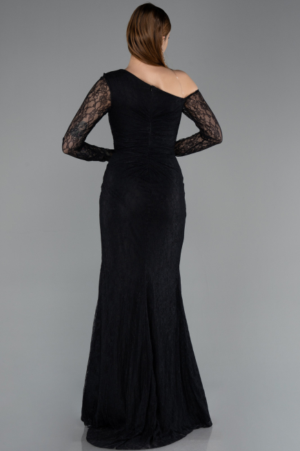 Robe de Soirée Longue Dantelle Noir ABU5618