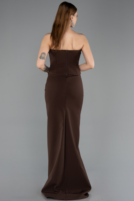 Robe de Soirée Longue Brun ABU5610